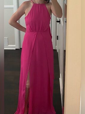 Gianni Bini Hot Pink Halter Maxi Dress